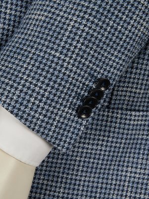 Casual Sakko aus Wolle-Leinengemisch mit Hahentritt-Muster