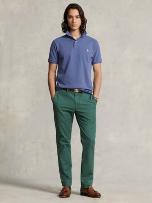 Poloshirt-aus-Baumwolle-mit-Logo-Stickerei,-Custom-Slim-Fit