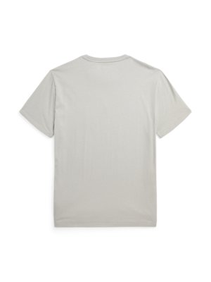 T-Shirt-aus-Baumwolle-mit-mittiger-Logo-Stickerei,-Custom-Slim-Fit