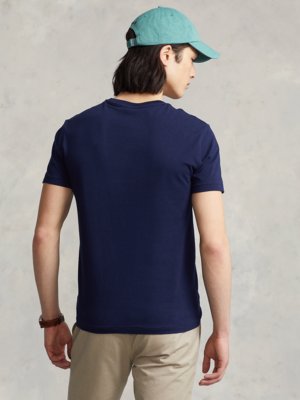 T-Shirt aus Baumwolle mit Logo-Print und kleinem Logo-Stitching