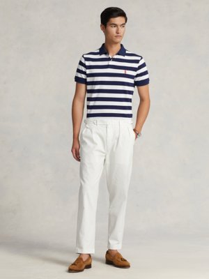 Poloshirt im Streifenmuster, Custom Slim Fit 