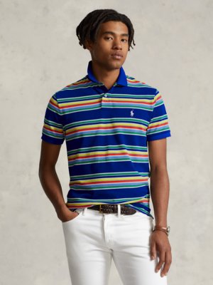 Poloshirt-aus-Baumwolle-im-Streifenmuster,-Custom-Slim-Fit