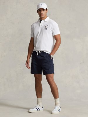 Poloshirt aus Baumwolle mit Poloreiter-Stickerei, Custom Slim Fit