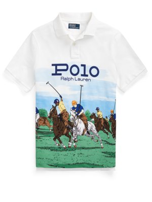 Poloshirt in Piqué-Qualität mit Polospiel-Motiv 