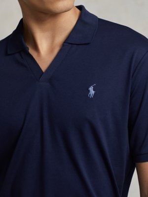 Poloshirt In Jersey-Qualität mit V-Ausschnitt