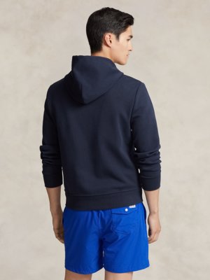 Glatte Sweatjacke mit Kapuze und kleiner Pony-Stickerei