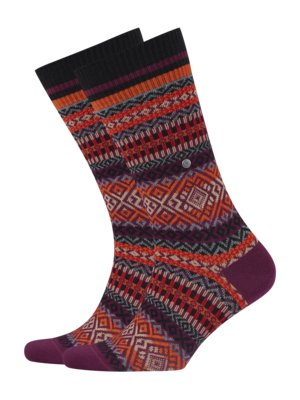 Socken aus Schurwolle mit Streifenmuster