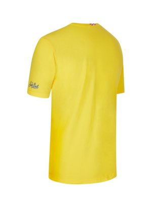 T-Shirt-aus-Baumwolle-mit-Aperol-Spritz-Aufnäher-