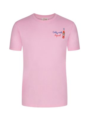 T-Shirt-aus-Baumwolle-mit-Aperol-Aufnäher-