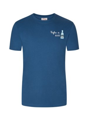 T-Shirt-aus-Baumwolle-mit-Gin-Mare-Aufnäher