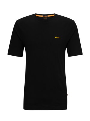 T-Shirt mit rückseitigem Print und gummiertem Label-Schriftzug 