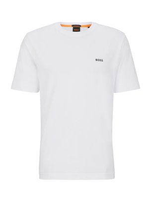 T-Shirt-mit-rückseitigem-Print-und-gummiertem-Label-Schriftzug-