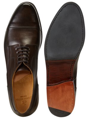 Handgefertigte Derby-Schuhe aus poliertem Kalbsleder