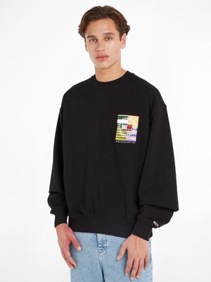 Sweatshirt-mit-Flaggen-Print-auf-der-Rückseite,-Relaxed-Fit