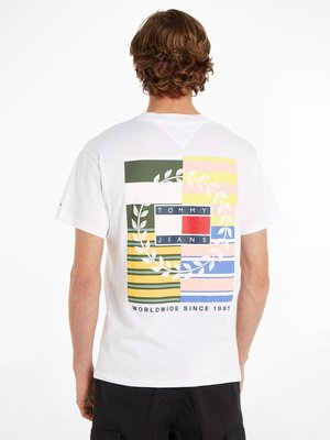 T-Shirt-mit-Flaggen-Print-auf-der-Rückseite,-Relaxed-Fit