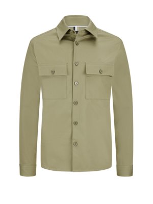 Overshirt aus Baumwolle mit Label-Patch, Relaxed Fit
