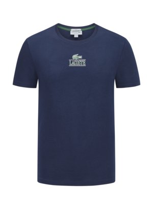 T-Shirt aus Baumwolljersey mit Label- und Krokodil-Print