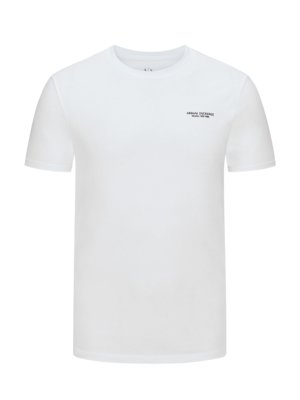 T-Shirt-aus-Baumwolle-mit-gummiertem-Logo-Emblem-