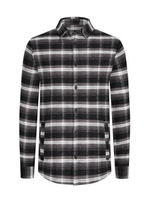 Flanell-Overshirt mit Glencheck-Muster, Loose Fit