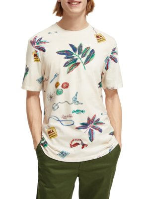 T-Shirt mit Allover-Print aus Baumwolle