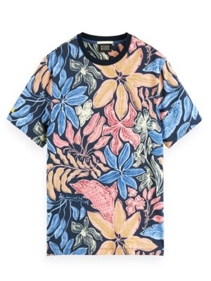 T-Shirt-aus-Bio-Baumwolle-mit-floralem-Allover-Print