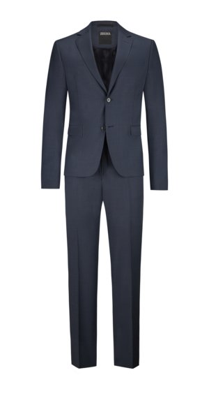 Anzug aus Schurwolle in melierter Optik, Tailored Fit
