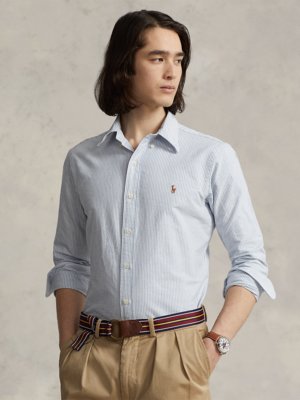 Oxford-Hemd-aus-Baumwolle-mit-Streifenmuster,-Custom-Fit-
