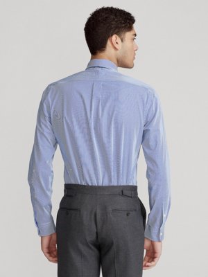 Stretch-Hemd mit Fineliner-Streifen  und Pony-Stickerei, Slim Fit