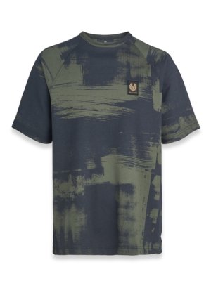 T-Shirt-in-Camouflage-Optik-mit-Logo-Emblem-