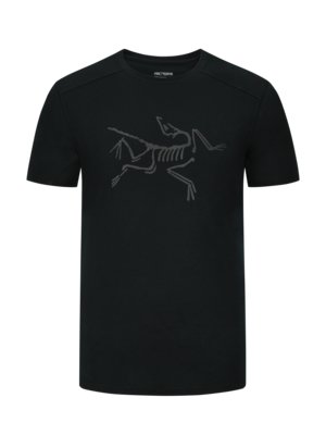 T-Shirt aus einem Schurwoll-Jersey mit Archaeopteryx-Print