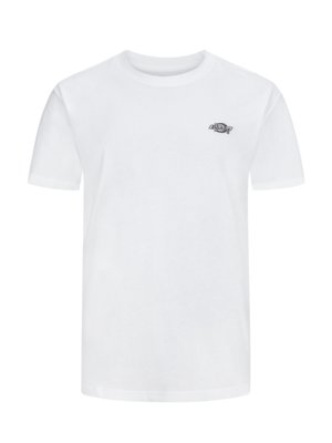 T-Shirt aus Baumwolle mit Logo-Stickerei auf Brusthöhe