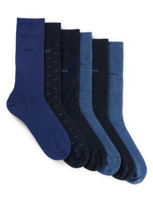 6er-Pack-wadenhohe-Socken-mit-Logo-Details-