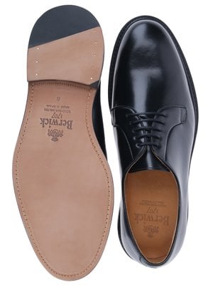Handgefertigte Derby Schuhe aus Glattleder mit breiter Leiste