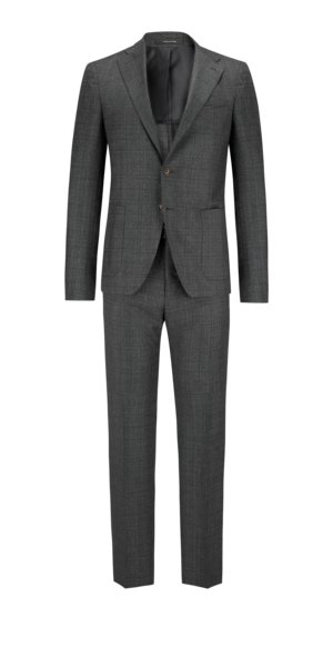 Anzug-aus-Schurwolle-mit-Glencheck-Muster