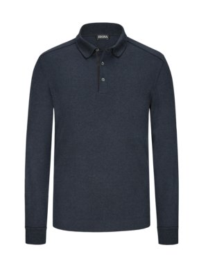 Langarm-Jersey-Poloshirt-aus-Baumwolle-mit-Perlmuttknöpfen