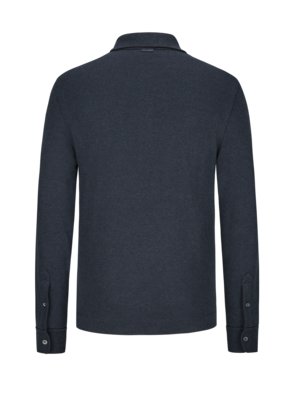 Langarm-Jersey-Poloshirt-aus-Baumwolle-mit-Perlmuttknöpfen