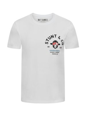 T-Shirt-aus-Baumwolle-mit-Schaf-Print
