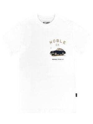 T-Shirt-aus-Baumwolle-mit-Auto-Print