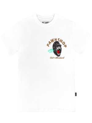 T-Shirt-aus-Baumwolle-mit-Gorilla-Print