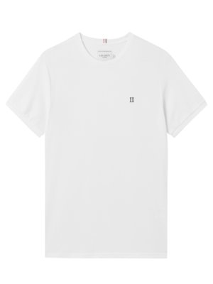 T-Shirt-in-Piqué-Qualität-und-Rundhalsausschnitt