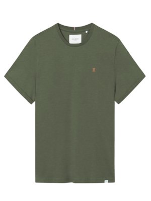 Unifarbenes-T-Shirt-Nørregaard-mit-kleiner-Stickerei