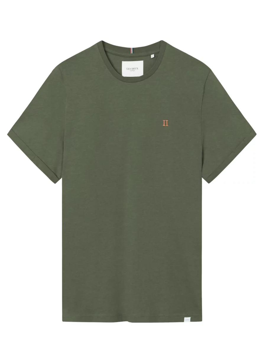 T-Shirt aus auf grün | Brust, Hirmer mit Baumwolle Hilfiger, Tommy Logo-Stickerei