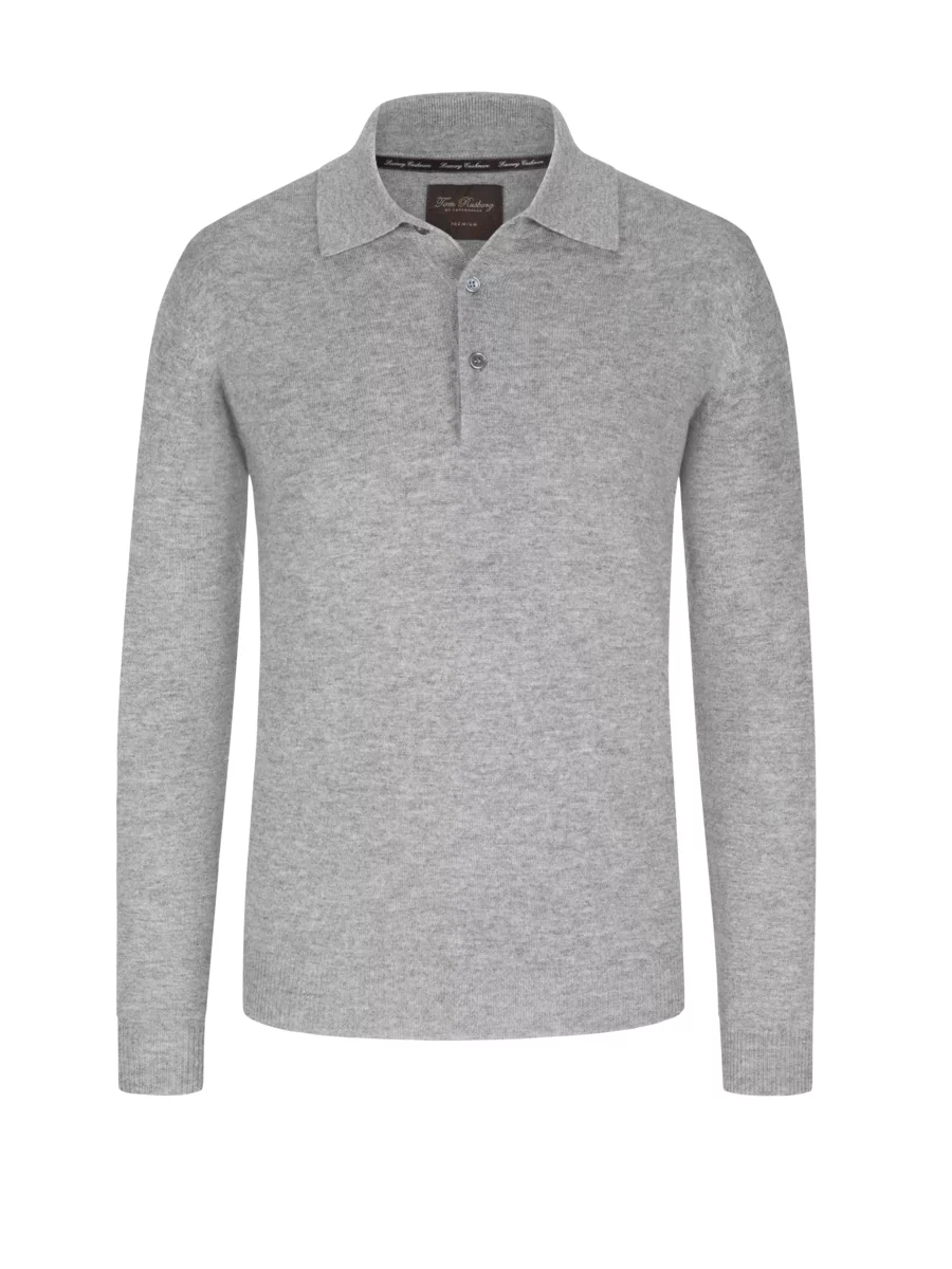 Langarm Poloshirt Custom Slim Fit Hirmer Polo | in Ralph Piqué-Qualität, Lauren, grau