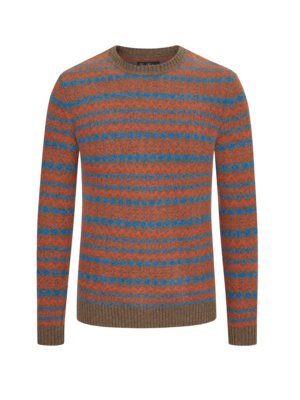 Pullover mit Norweger-Muster aus Merino-Kaschmir 