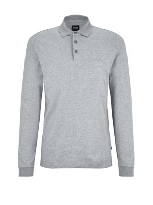 Langarm Poloshirt in Jersey-Qualität mit Label-Stickerei