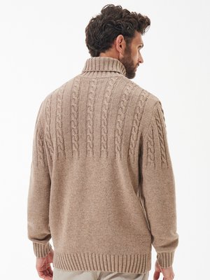 Rollkragenpullover aus einem Wollgemisch mit Zopfmuster