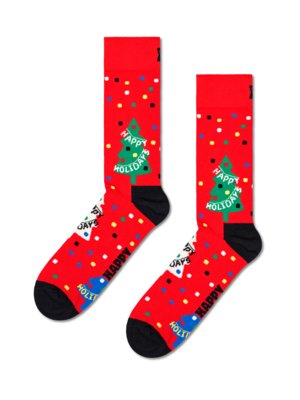 2er-Pack-Socken-mit-Tannen--und-Weihnachtsmann-Motiv