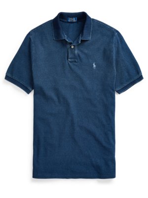 Piqué-Poloshirt mit kleiner Poloreiter-Stickerei, Slim Fit