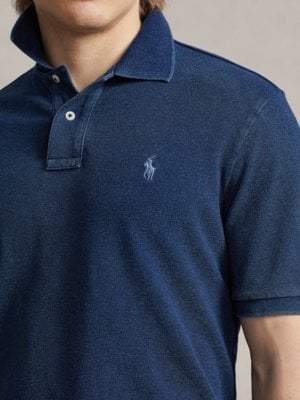 Piqué-Poloshirt mit kleiner Poloreiter-Stickerei, Slim Fit