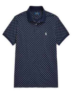 Stretch Poloshirt in Piqué-Qualität mit geometrischem Print